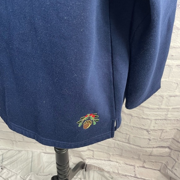 Kim Rogers Christmas Holiday Sweatshirt Cardigan Size Petite Large - Picture 4 of 8